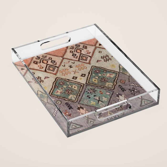 Traditional Vintage Moroccan Rug Acrylic Tray Gallery Image 1