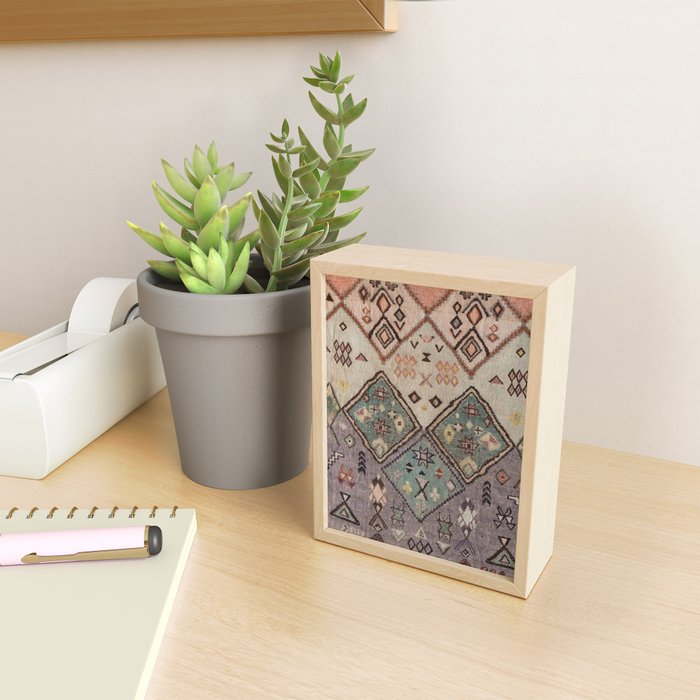 Traditional Vintage Moroccan Rug Mini Art Print Gallery Image 2