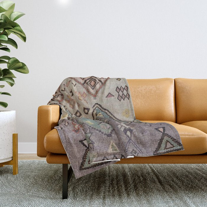 Traditional Vintage Moroccan Rug Throw Blanket Gallery Image 1