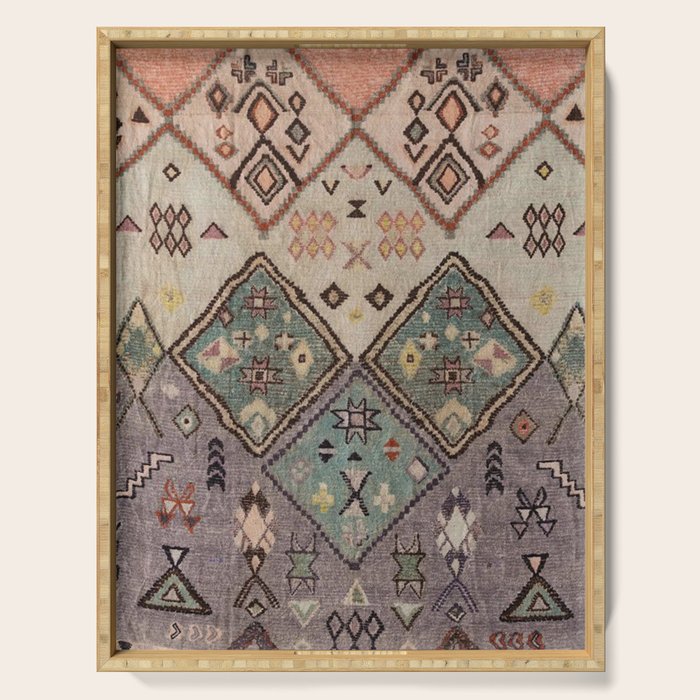 Traditional Vintage Moroccan Rug Serving Tray Gallery Image 1