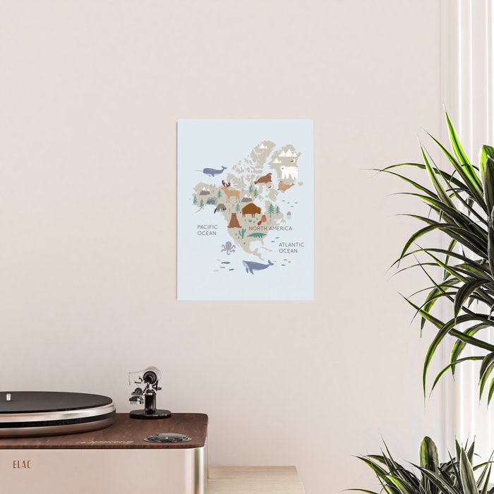 North America continent, World map for kids Poster Gallery Image 2