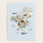 North America continent, World map for kids Poster Gallery Image 4