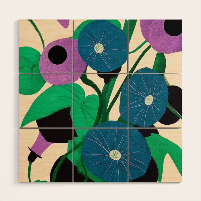 Blue Petunia Study Wood Wall Art Gallery Image 1