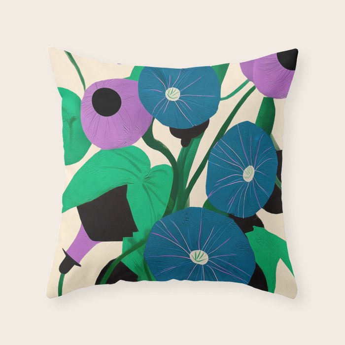 Blue Petunia Study Throw Pillow Gallery Image 6