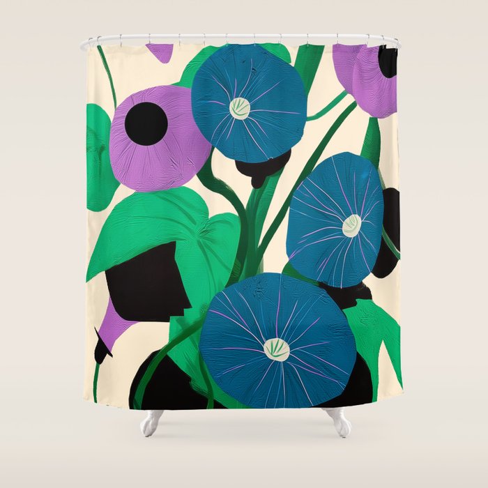 Blue Petunia Study Shower Curtain Gallery Image 1
