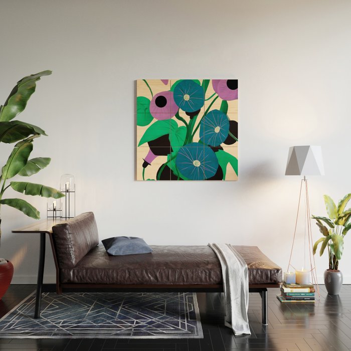 Blue Petunia Study Wood Wall Art Gallery Image 2