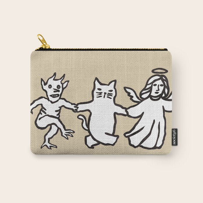 The angel and devil and cat Carry All Pouch Gallery Image 1