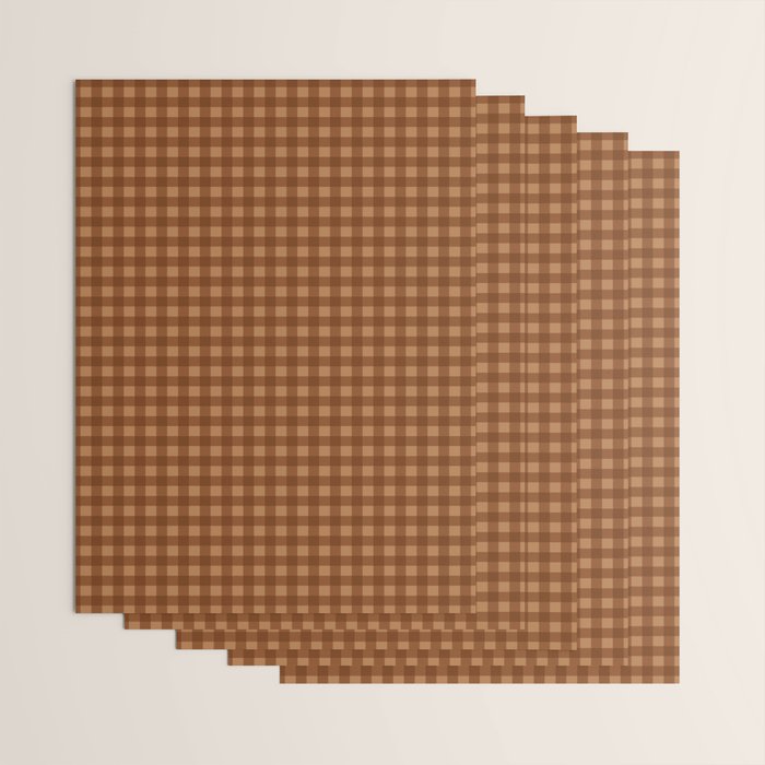 Gingham Plaid Pattern - Burnt Orange Wrapping Paper Gallery Image 3
