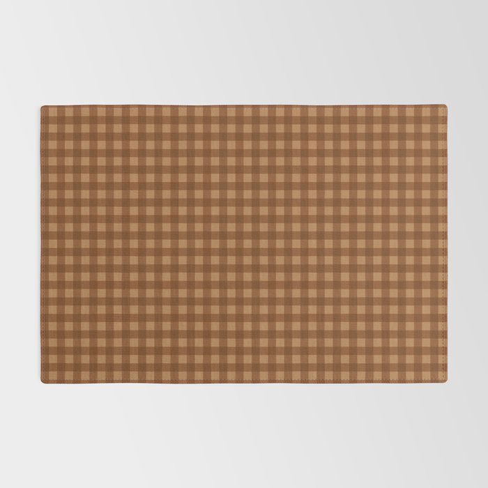 Gingham Plaid Pattern - Burnt Orange Rug Gallery Image 2