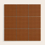 Gingham Plaid Pattern - Burnt Orange Wood Wall Art Gallery Image 1