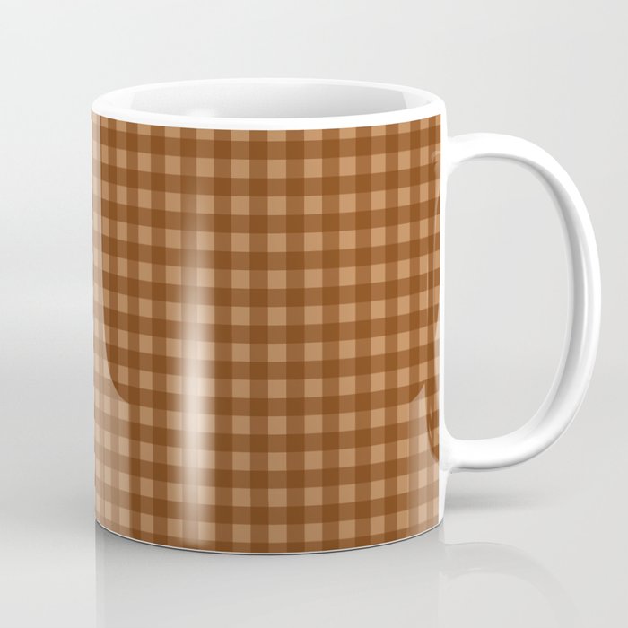 Gingham Plaid Pattern - Burnt Orange Coffee Mug Gallery Image 1