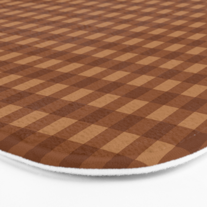Gingham Plaid Pattern - Burnt Orange Bath Mat Gallery Image 3