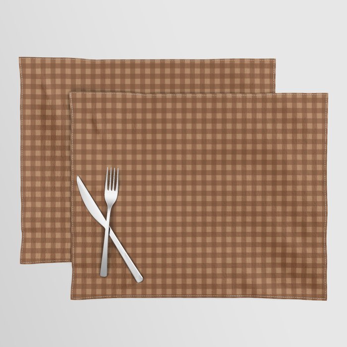 Gingham Plaid Pattern - Burnt Orange Placemat Gallery Image 1