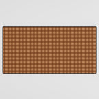 Gingham Plaid Pattern - Burnt Orange Desk Mat Gallery Image 3