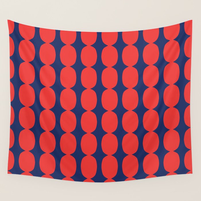 Ember and Navy Bubble Chain Wall Tapestry Gallery Image 4