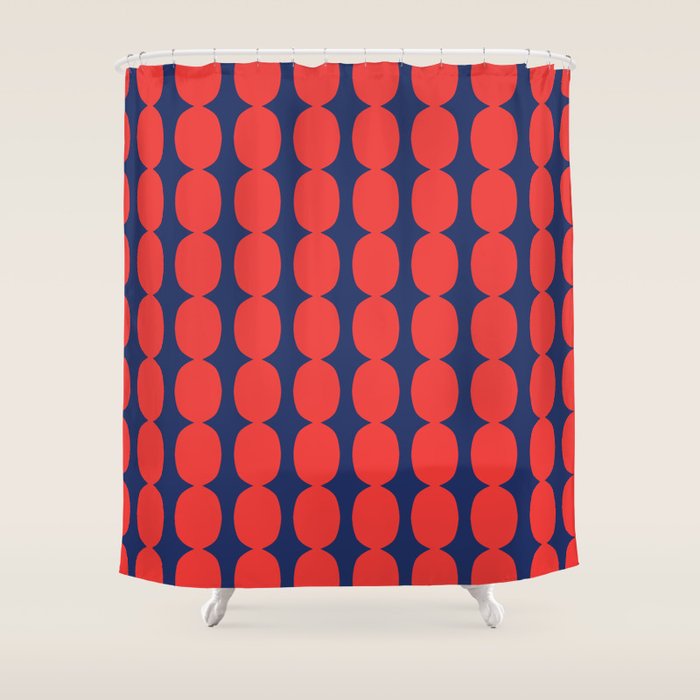 Ember and Navy Bubble Chain Shower Curtain Gallery Image 1