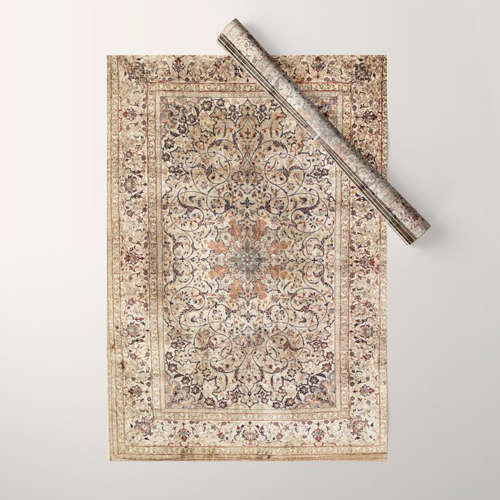 Silk Esfahan Persian Carpet Print Wrapping Paper Gallery Image 1