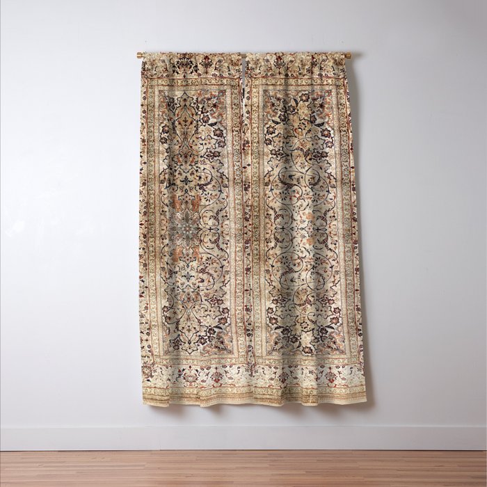 Silk Esfahan Persian Carpet Print Window Curtain Gallery Image 3