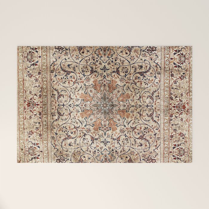 Silk Esfahan Persian Carpet Print Welcome Mat Gallery Image 1