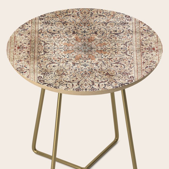 Silk Esfahan Persian Carpet Print Side Table Gallery Image 2