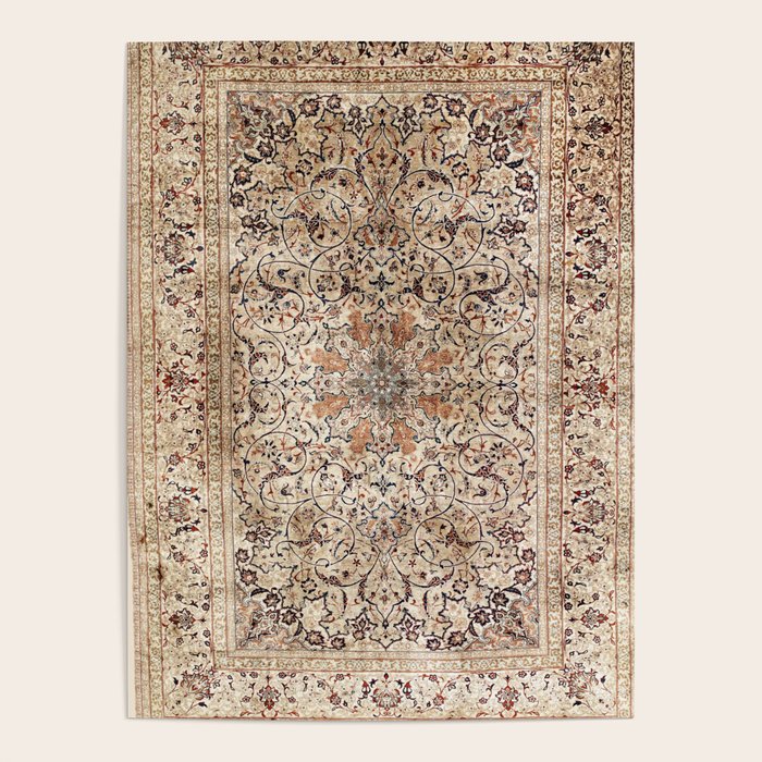 Silk Esfahan Persian Carpet Print Poster Gallery Image 1