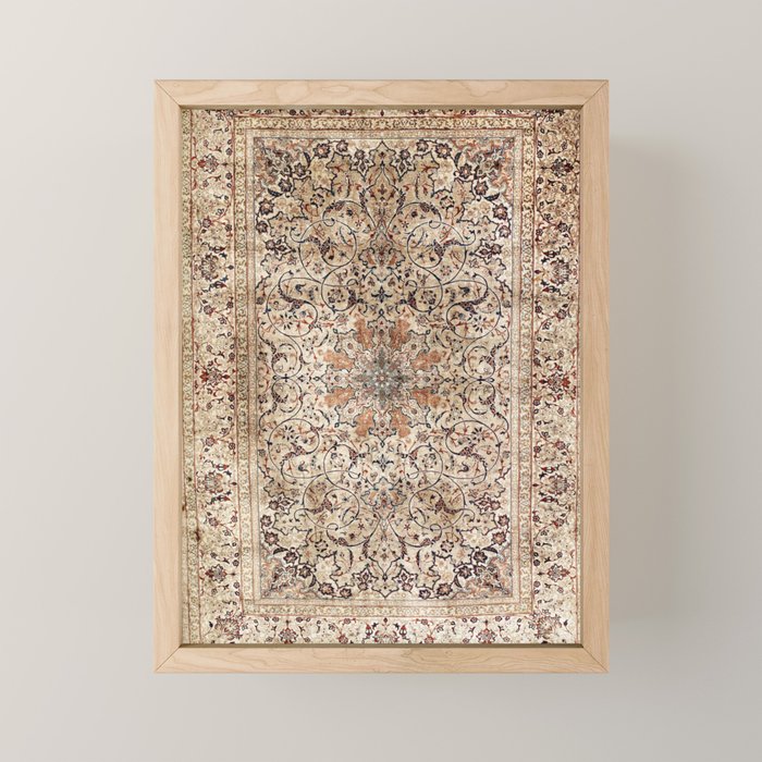 Silk Esfahan Persian Carpet Print Mini Art Print Gallery Image 1