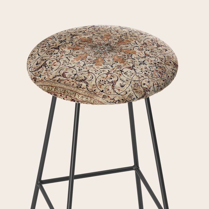 Silk Esfahan Persian Carpet Print Stool Gallery Image 2