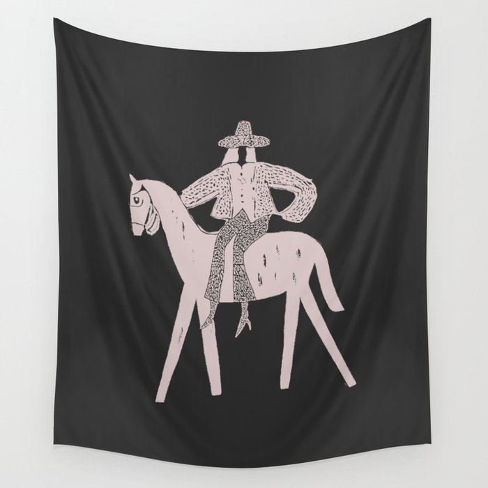 Solo Rider - Charcoal Wall Tapestry Gallery Image 1