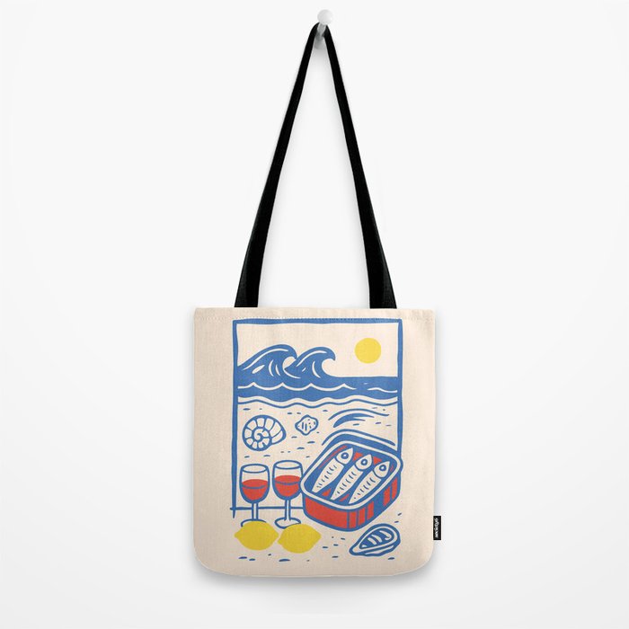 Sardines, Lemons and Wine at the Beach Tote Bag Gallery Image 2