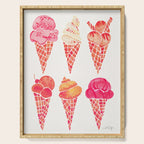 Ice Cream Cones - Pink & Peach Palette Serving Tray Gallery Image 1