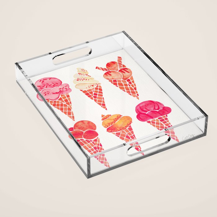 Ice Cream Cones - Pink & Peach Palette Acrylic Tray Gallery Image 1