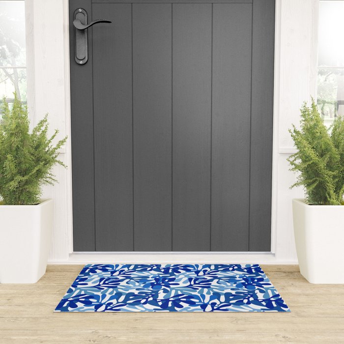 Abstract organic plant leaf shape pattern Welcome Mat Gallery Image 3