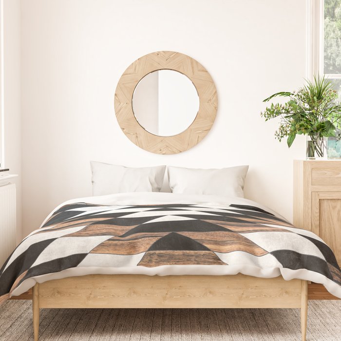 Urban Tribal Pattern No.13 - Aztec - Concrete and Wood Duvet Cover Gallery Image 3