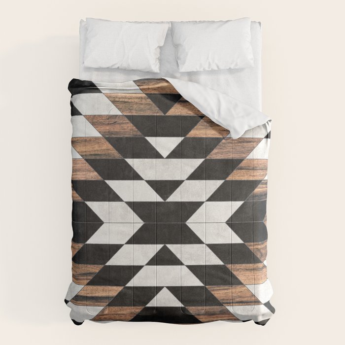Urban Tribal Pattern No.13 - Aztec - Concrete and Wood Comforter Gallery Image 1