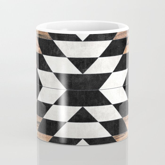 Urban Tribal Pattern No.13 - Aztec - Concrete and Wood Coffee Mug Gallery Image 4