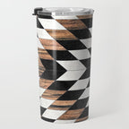 Urban Tribal Pattern No.13 - Aztec - Concrete and Wood Travel Mug Gallery Image 3
