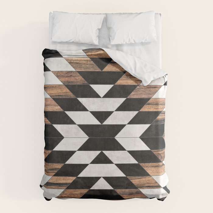 Urban Tribal Pattern No.13 - Aztec - Concrete and Wood Duvet Cover Gallery Image 6
