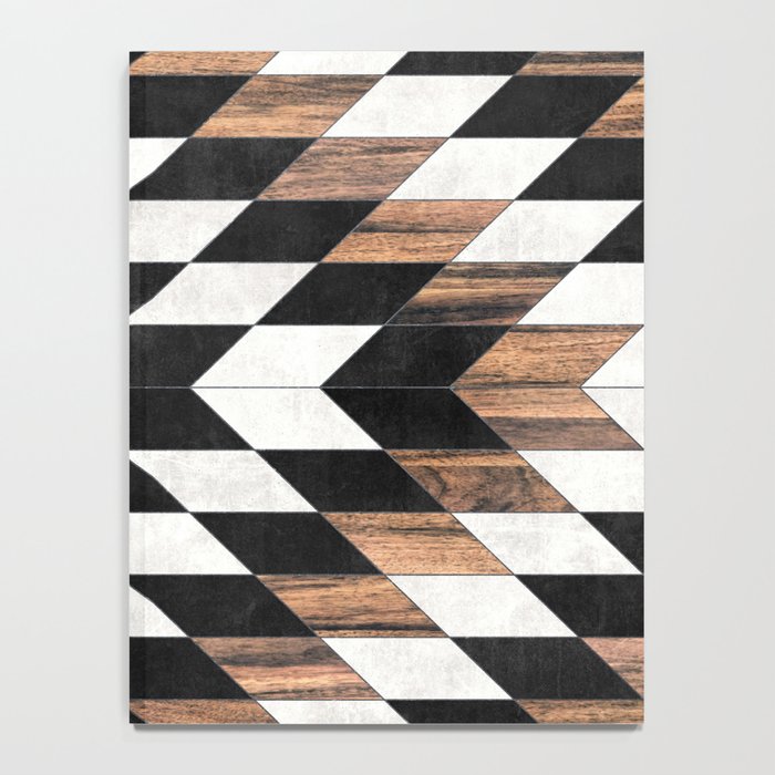 Urban Tribal Pattern No.13 - Aztec - Concrete and Wood Notebook Gallery Image 4