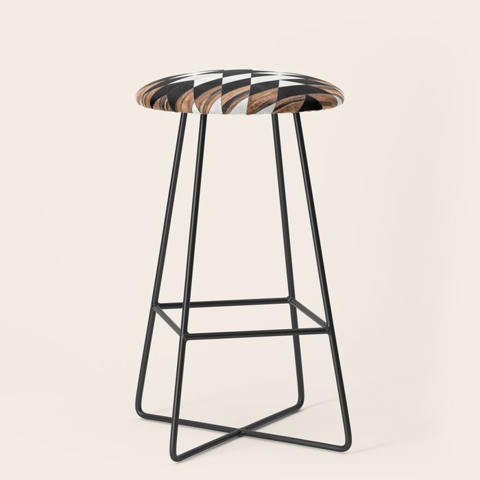 Urban Tribal Pattern No.13 - Aztec - Concrete and Wood Stool Gallery Image 1