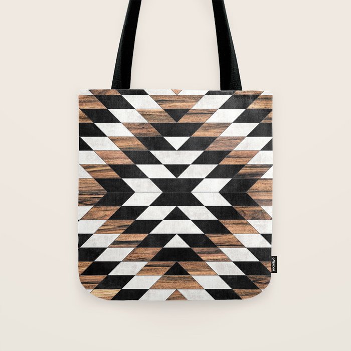 Urban Tribal Pattern No.13 - Aztec - Concrete and Wood Tote Bag Gallery Image 1