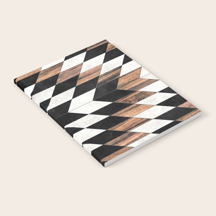 Urban Tribal Pattern No.13 - Aztec - Concrete and Wood Notebook Gallery Image 2