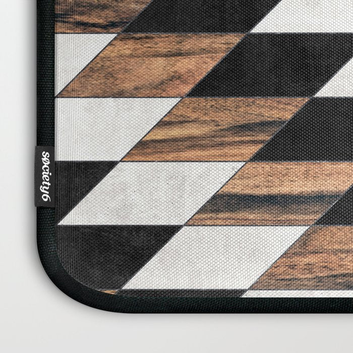 Urban Tribal Pattern No.13 - Aztec - Concrete and Wood Laptop Sleeve Gallery Image 3