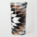 Urban Tribal Pattern No.13 - Aztec - Concrete and Wood Travel Mug Gallery Image 2