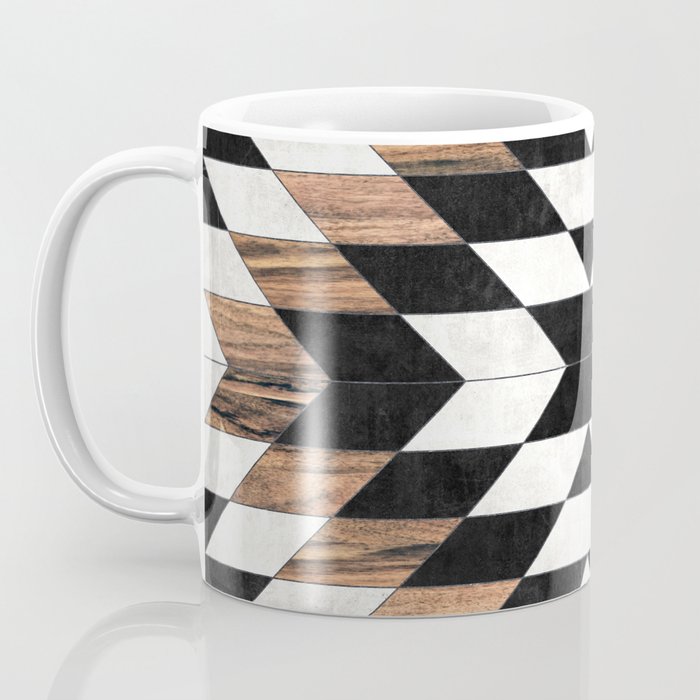 Urban Tribal Pattern No.13 - Aztec - Concrete and Wood Coffee Mug Gallery Image 3
