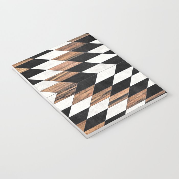 Urban Tribal Pattern No.13 - Aztec - Concrete and Wood Notebook Gallery Image 3
