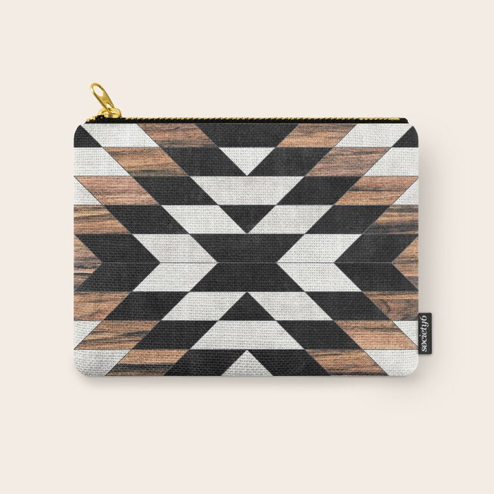 Urban Tribal Pattern No.13 - Aztec - Concrete and Wood Carry All Pouch Gallery Image 1