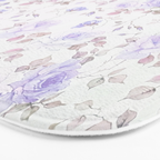 Lavender gray elegant vintage roses floral Bath Mat Gallery Image 3