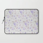 Lavender gray elegant vintage roses floral Laptop Sleeve Gallery Image 1