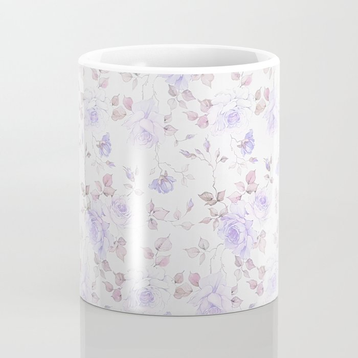 Lavender gray elegant vintage roses floral Coffee Mug Gallery Image 4