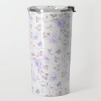 Lavender gray elegant vintage roses floral Travel Mug Gallery Image 2
